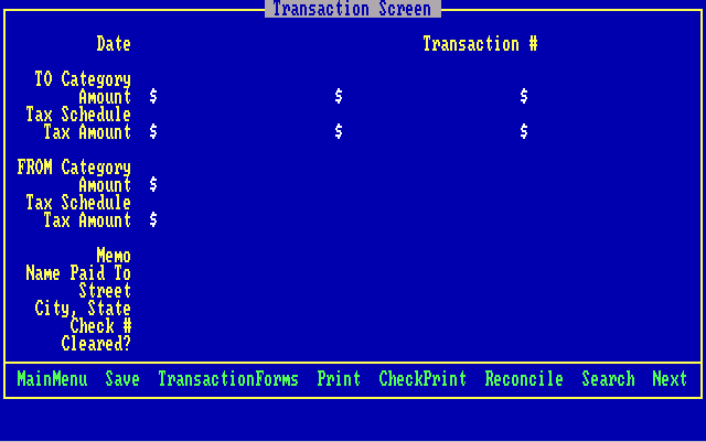 Finance Manager 1.0 - Transaction
